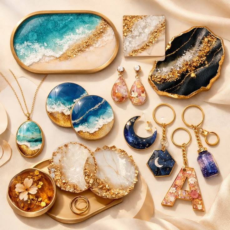 Luxury Epoxy Tray & Coasters